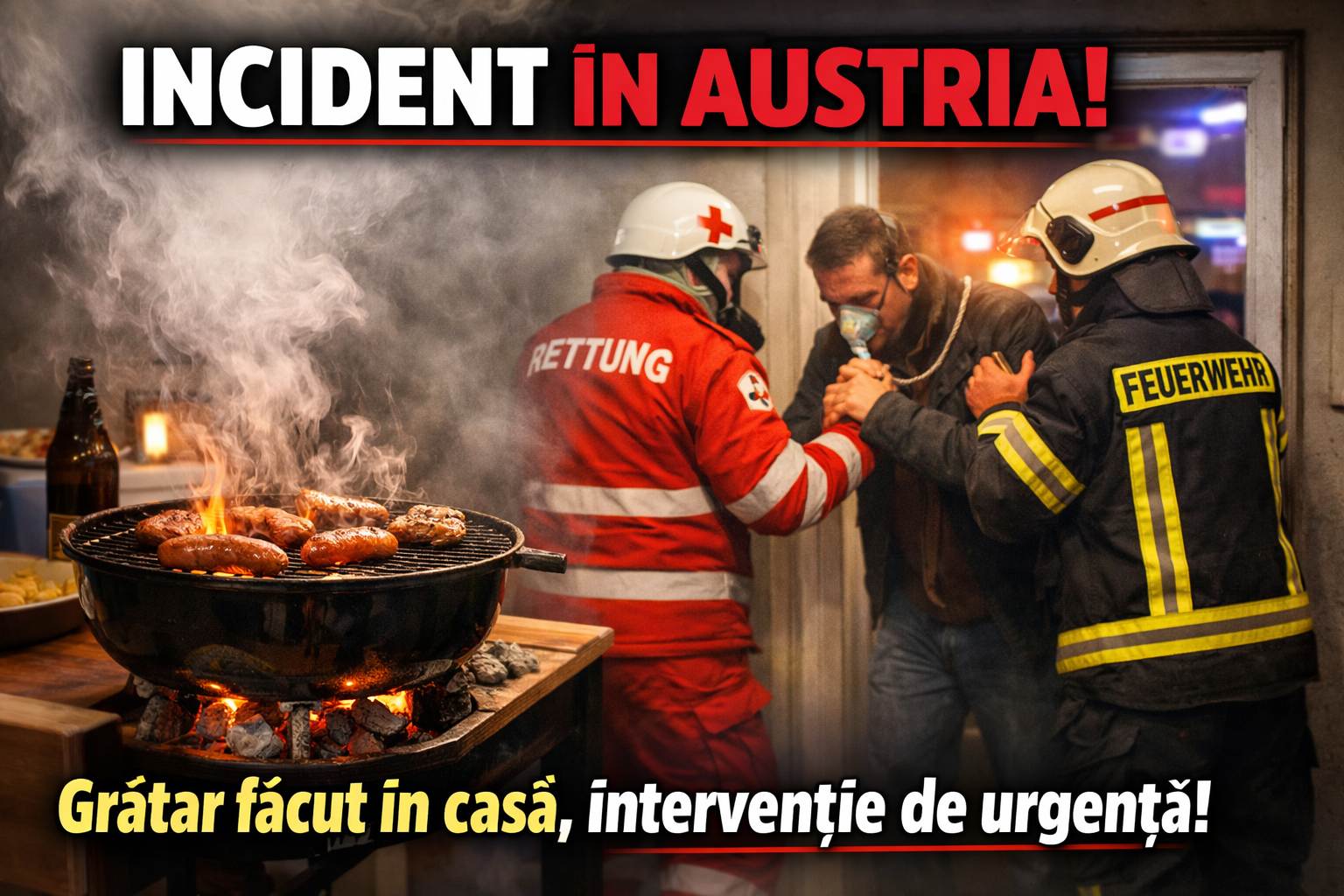 🔥 Grătar făcut în casă, la un pas de tragedie în Austria. Mai multe persoane au avut nevoie de ajutor medical